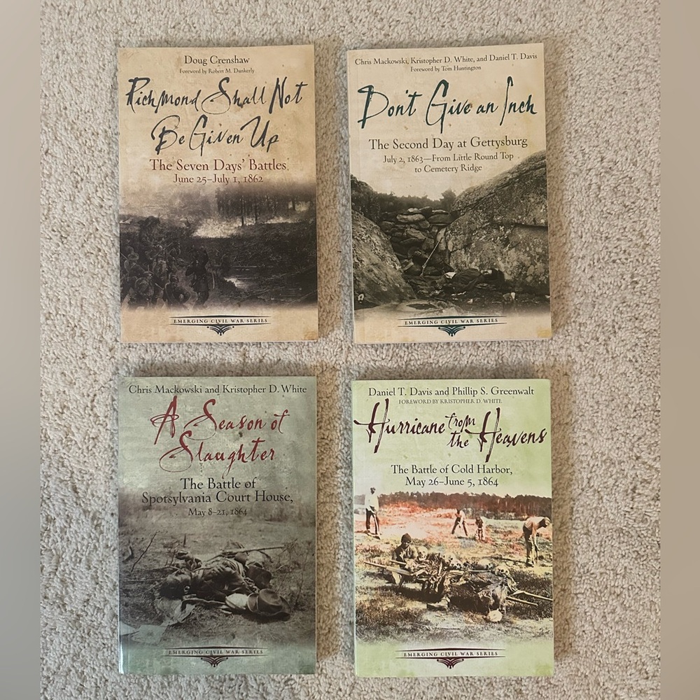 Lot of 4 Emerging Civil War Series Books - Richmond , Gettysburg , Spotsylvania